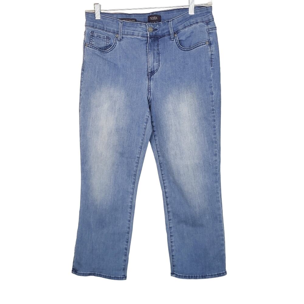 NYDJ Marilyn Straight Leg Jeans Lift X Tuck Cool Embrace Light Wash Size 10